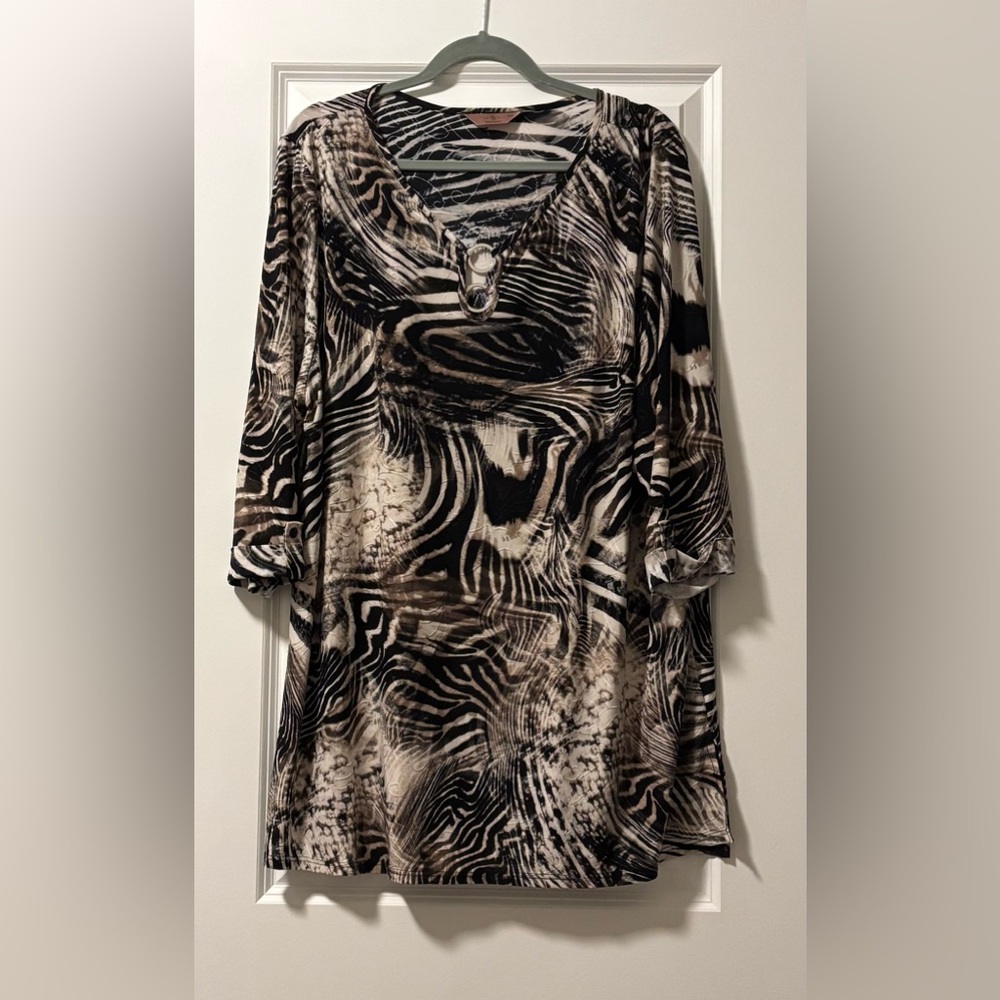 SJS Black and Brown Patterned Tunic